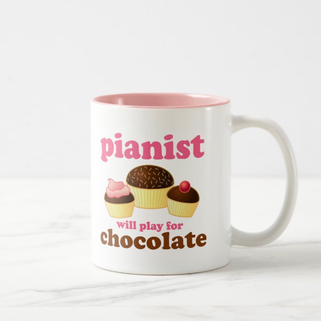 Caneca De Café Em Dois Tons O pianista jogará para o chocolate (Direita)