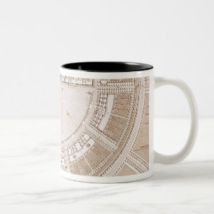 Caneca De Café Em Dois Tons O plano geral do sal trabalha 'no city ideal