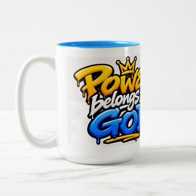 Caneca De Café Em Dois Tons O poder pertence a Deus (Esquerda)
