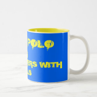 CANECA DE CAFÉ EM DOIS TONS O PÓLO AQUÁTICO É, PARA NADADORES COM BOLAS