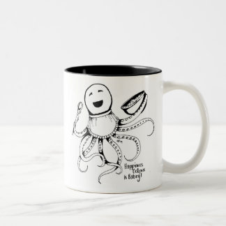 Caneca De Café Em Dois Tons O polvo da felicidade está cozendo