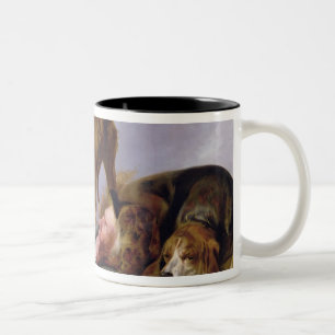 Caneca De Café Em Dois Tons O primeiro relógio