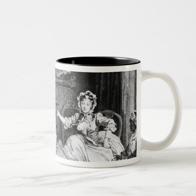 Caneca De Café Em Dois Tons O progresso de uma prostituta, placa II, (Direita)