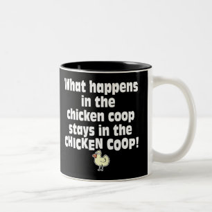 Caneca De Café Em Dois Tons O que acontece na capoeira de galinha