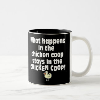 Caneca De Café Em Dois Tons O que acontece na capoeira de galinha