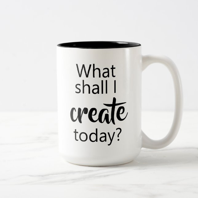 Caneca De Café Em Dois Tons O que eu devo Criar hoje? Coffee Mug (Direita)