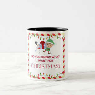 Caneca De Café Em Dois Tons O que eu quero é uma citação sazonal