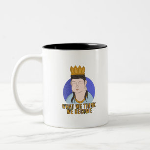 Caneca De Café Em Dois Tons O Que Pensamos Que Nos Tornamos