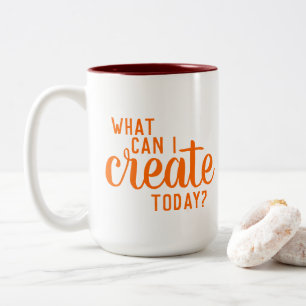 Caneca De Café Em Dois Tons "O que posso Criar hoje?" Artista Mug