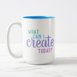 Caneca De Café Em Dois Tons "O que posso Criar hoje?" Artista Mug