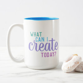 Caneca De Café Em Dois Tons "O que posso Criar hoje?" Artista Mug