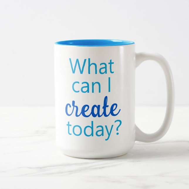 Caneca De Café Em Dois Tons O Que Posso Criar Hoje? Coffee Mug (Direita)