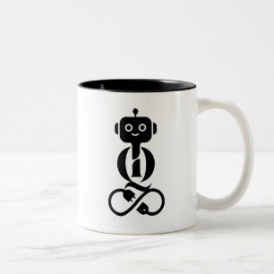 Caneca De Café Em Dois Tons O Quociente Robótico de Inteligência (QI) é Infini