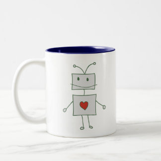 Caneca De Café Em Dois Tons O robô ama o chá