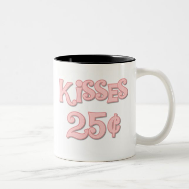 Caneca De Café Em Dois Tons O rosa beija 25 centavos (Direita)