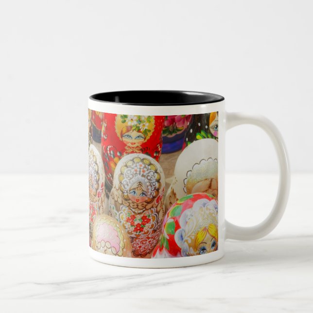 Caneca De Café Em Dois Tons O russo aninhou bonecas (Direita)