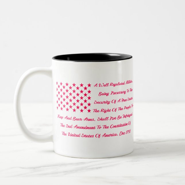 Caneca De Café Em Dois Tons O segundo Emenda EUA Sinalizador #USAPatriotGraphi (Esquerda)