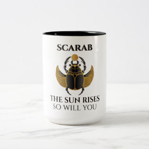 Caneca De Café Em Dois Tons O Sol Nasce, Você Também · Escaravelho Sagrado · K