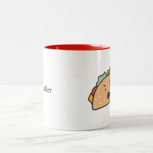 Caneca De Café Em Dois Tons O Taco Irritado com o Nome (Centro)