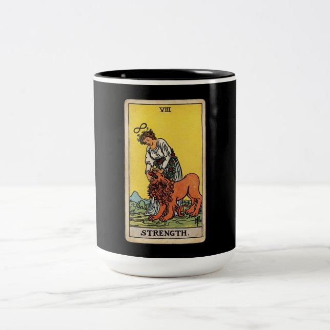 Caneca De Café Em Dois Tons O Tarot da Força (Centro)