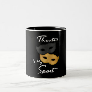 Caneca De Café Em Dois Tons O Teatro É Meu Esporte Presente de Lover de Teat