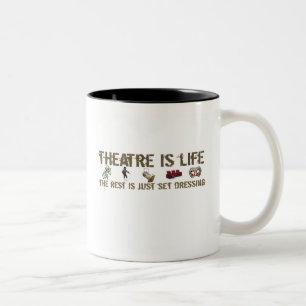 Caneca De Café Em Dois Tons O teatro é vida
