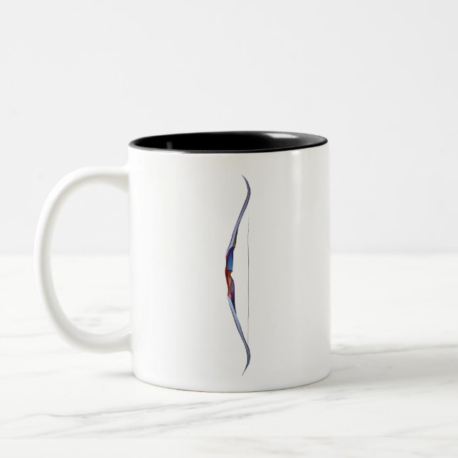 Caneca De Café Em Dois Tons O tiro ao arco tradicional recurve o arco (Esquerda)