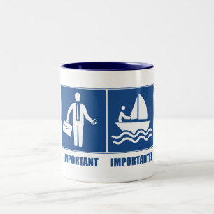 Caneca De Café Em Dois Tons O Trabalho É Importante, A Navegação É Importa