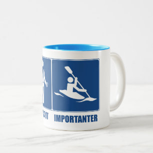 Caneca De Café Em Dois Tons O trabalho é importante, Kayaking é Importanter