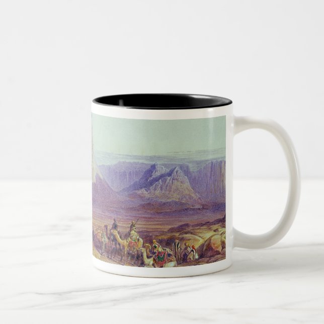 Caneca De Café Em Dois Tons O trem do camelo, Condessi, monte Sinai, 1848 (Direita)