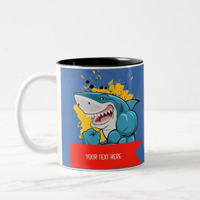 CANECA DE CAFÉ EM DOIS TONS O TUBARÃO  (Esquerda)
