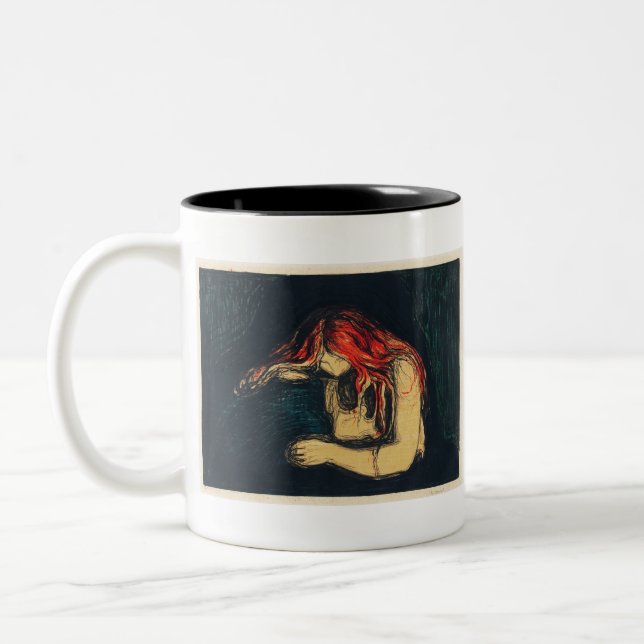 Caneca De Café Em Dois Tons O Vampiro II de Edvard Munch (Esquerda)