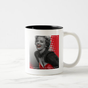 Caneca De Café Em Dois Tons O vermelho pontilha Marilyn