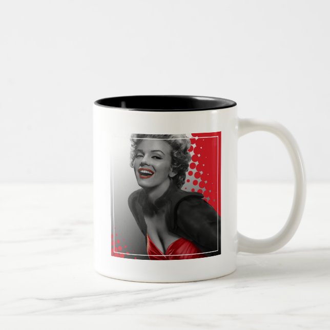 Caneca De Café Em Dois Tons O vermelho pontilha Marilyn (Direita)