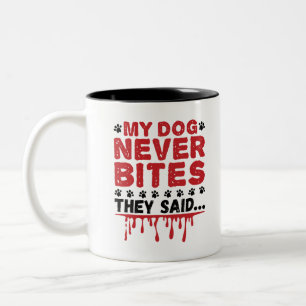 Caneca De Café Em Dois Tons O Vet Tech Veterinary Meu Cão Nunca Morde O Que D