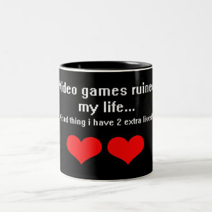 Caneca De Café Em Dois Tons O video games arruinou minha vida…
