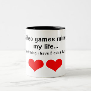 Caneca De Café Em Dois Tons O video games arruinou minha vida…