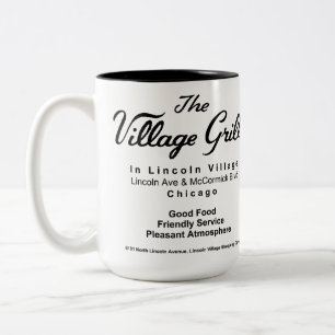 Caneca De Café Em Dois Tons O Village Grill, Lincoln Village, Chicago, IL