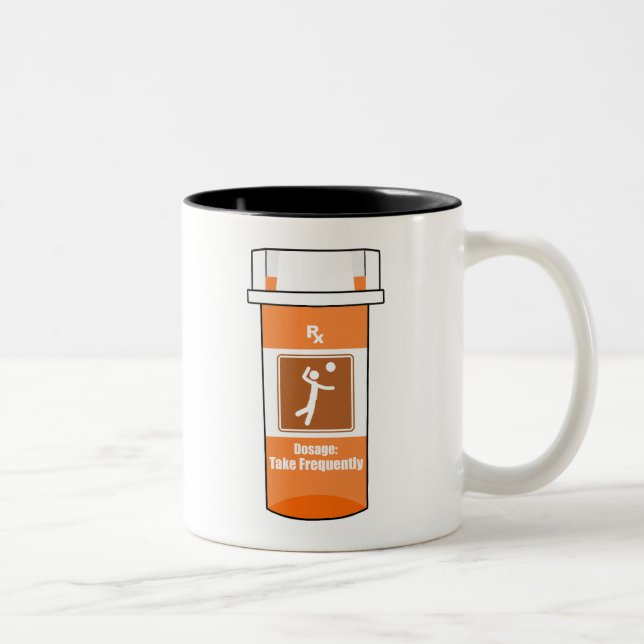 Caneca De Café Em Dois Tons O Volei é Minha Droga (Direita)