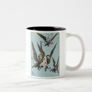 Caneca De Café Em Dois Tons O vôo Monkeys a cor