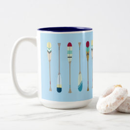 Caneca De Café Em Dois Tons Oars de Vintage