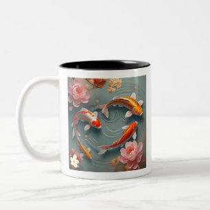 Caneca De Café Em Dois Tons "Oásis do Jardim Japonês"