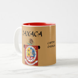 Caneca De Café Em Dois Tons Oaxaca México Crest & Flag Mug