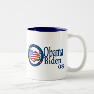 Caneca De Café Em Dois Tons Obama Biden 08