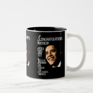 CANECA DE CAFÉ EM DOIS TONS OBAMA GANHA PARABÉNS