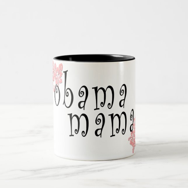 Caneca De Café Em Dois Tons obama mama (Centro)
