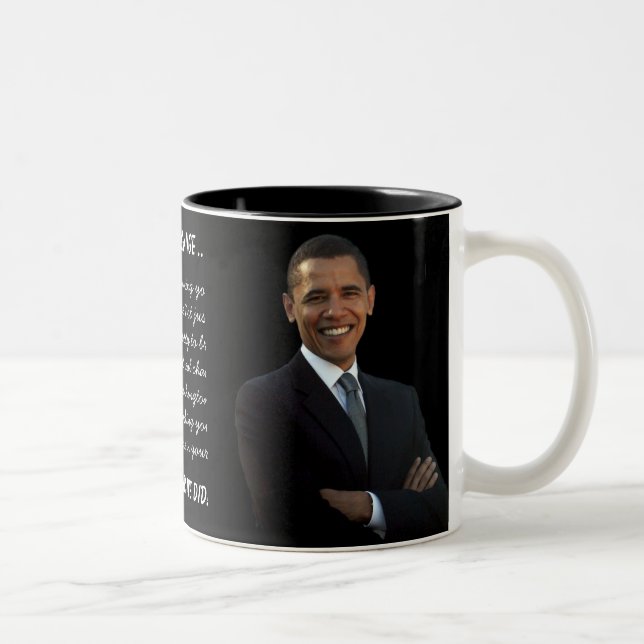 Caneca De Café Em Dois Tons Obama Sim Nós Fizemos - Inauguração Mug (Direita)
