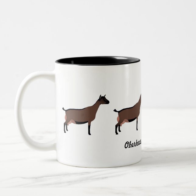 Caneca De Café Em Dois Tons Oberhasli Dairy Goats (Esquerda)