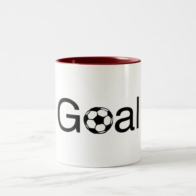 Caneca De Café Em Dois Tons Objetivo do futebol (Centro)