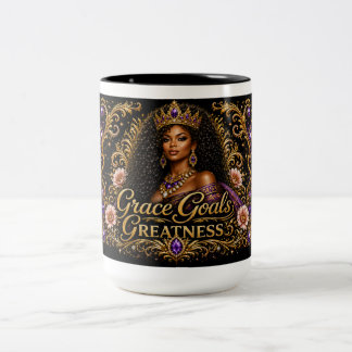 Caneca De Café Em Dois Tons Objetivos de Graça Grandeza